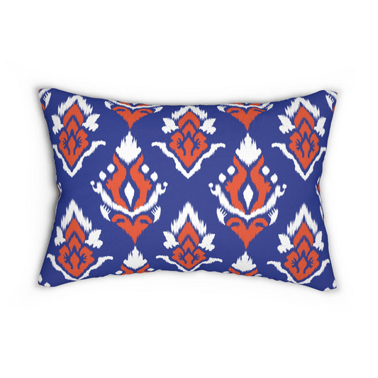 Pillow | Bright Blue & Orange | Ikat