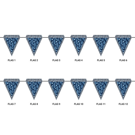 Flag Garland | Light Blue & White | Laurel