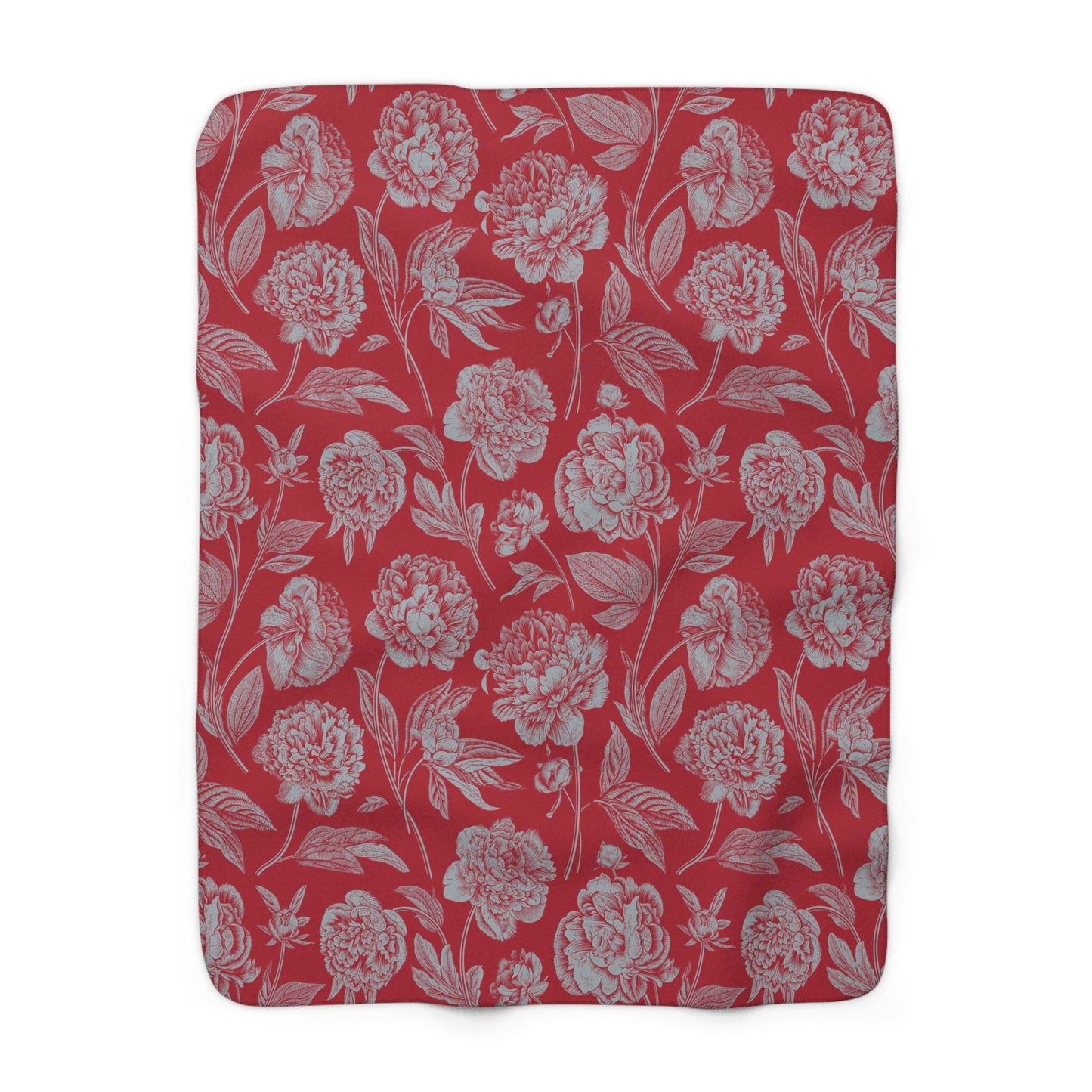 Sherpa Blanket | Red & Gray | Peony