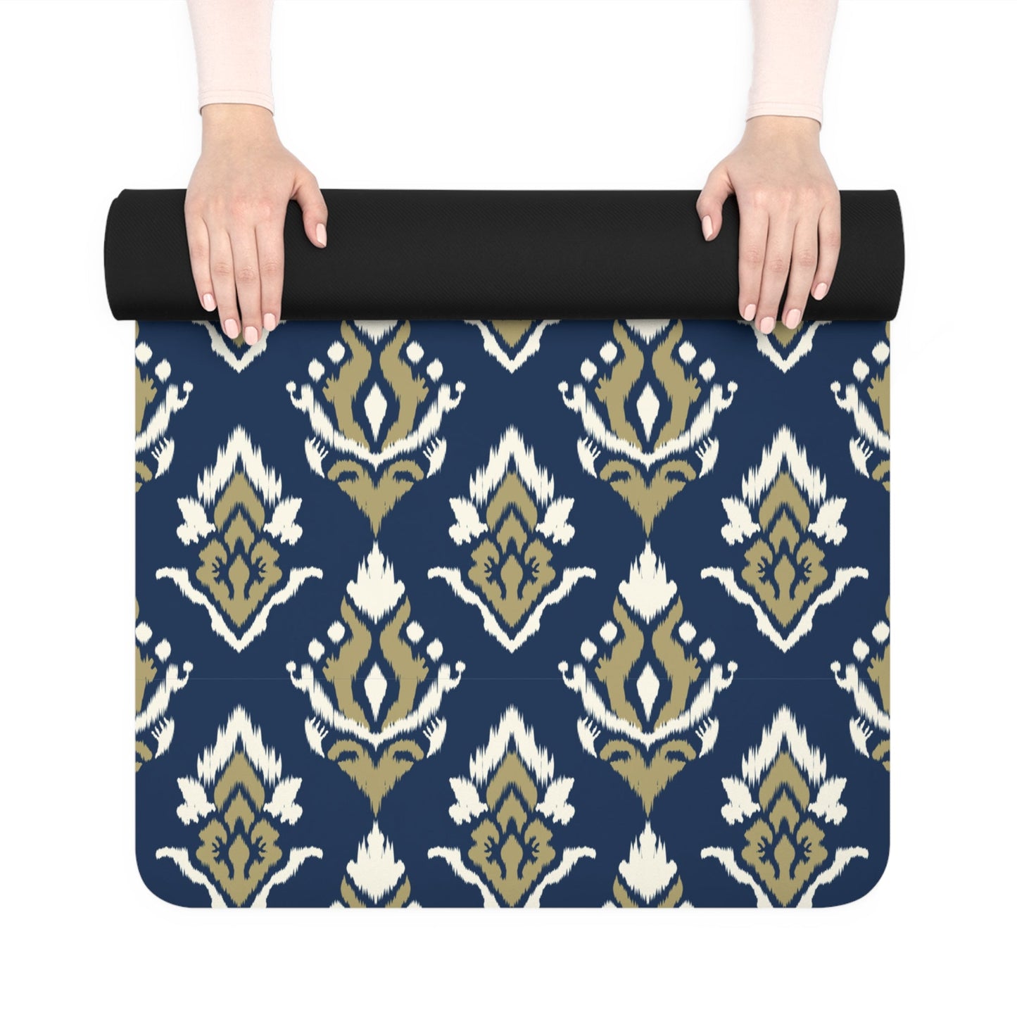 Yoga Mat | Blue & Gold | Ikat