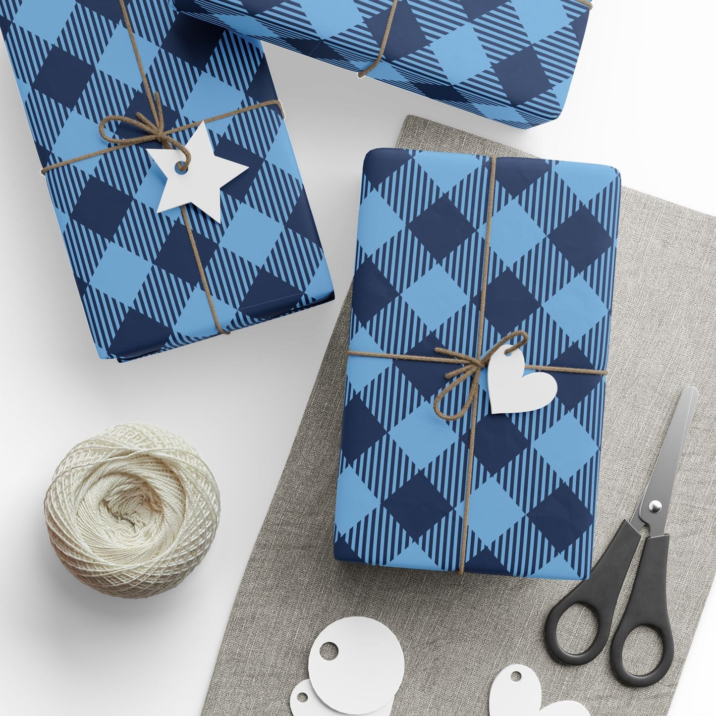 Gift Wrap | Light Blue & White | Gingham
