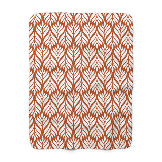 Sherpa Blanket | Dark Orange & White | Palm
