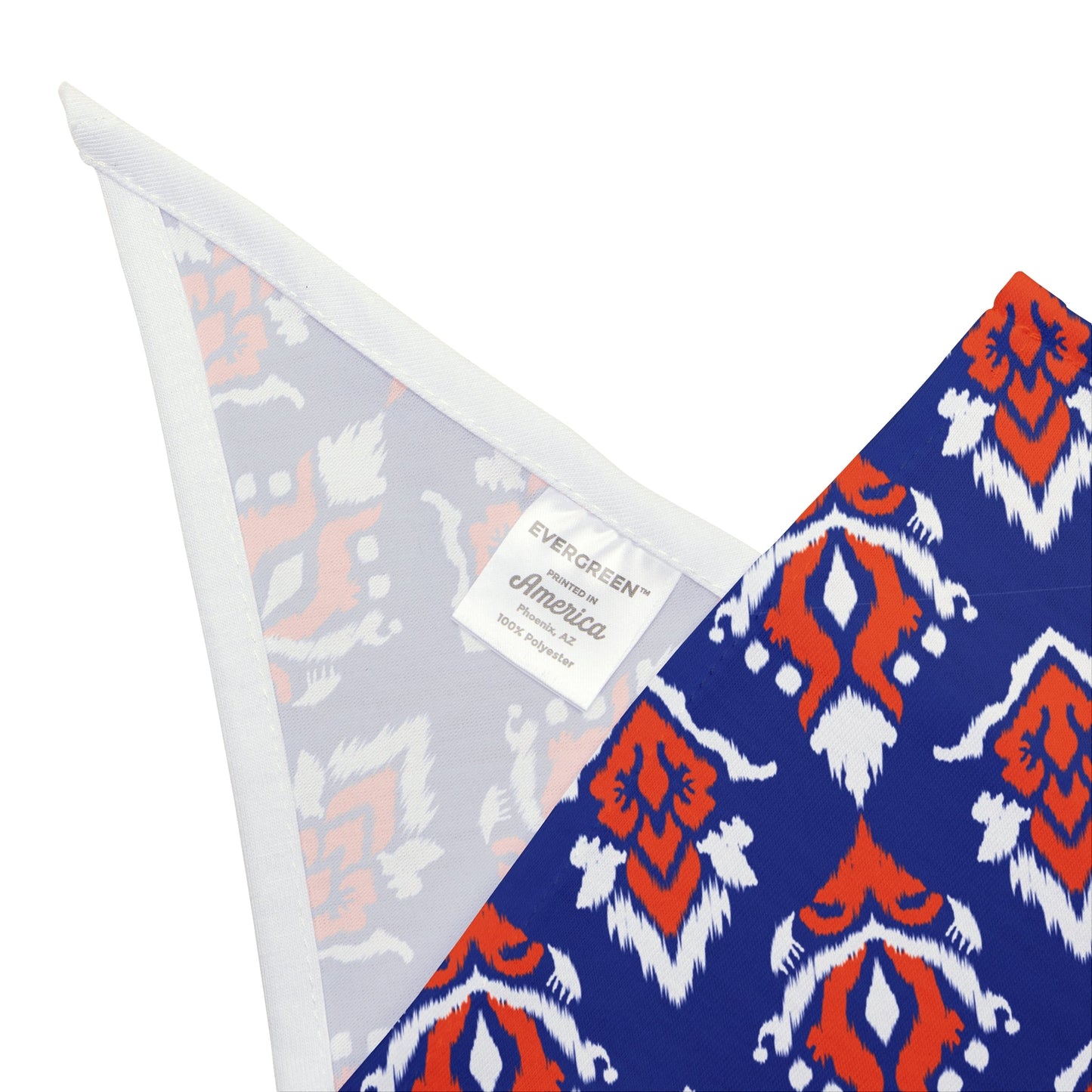 Pet Bandana | Bright Blue & Orange | Ikat