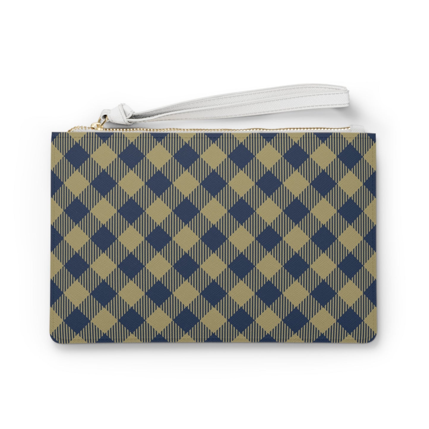 Clutch Bag | Gold & Blue | Gingham