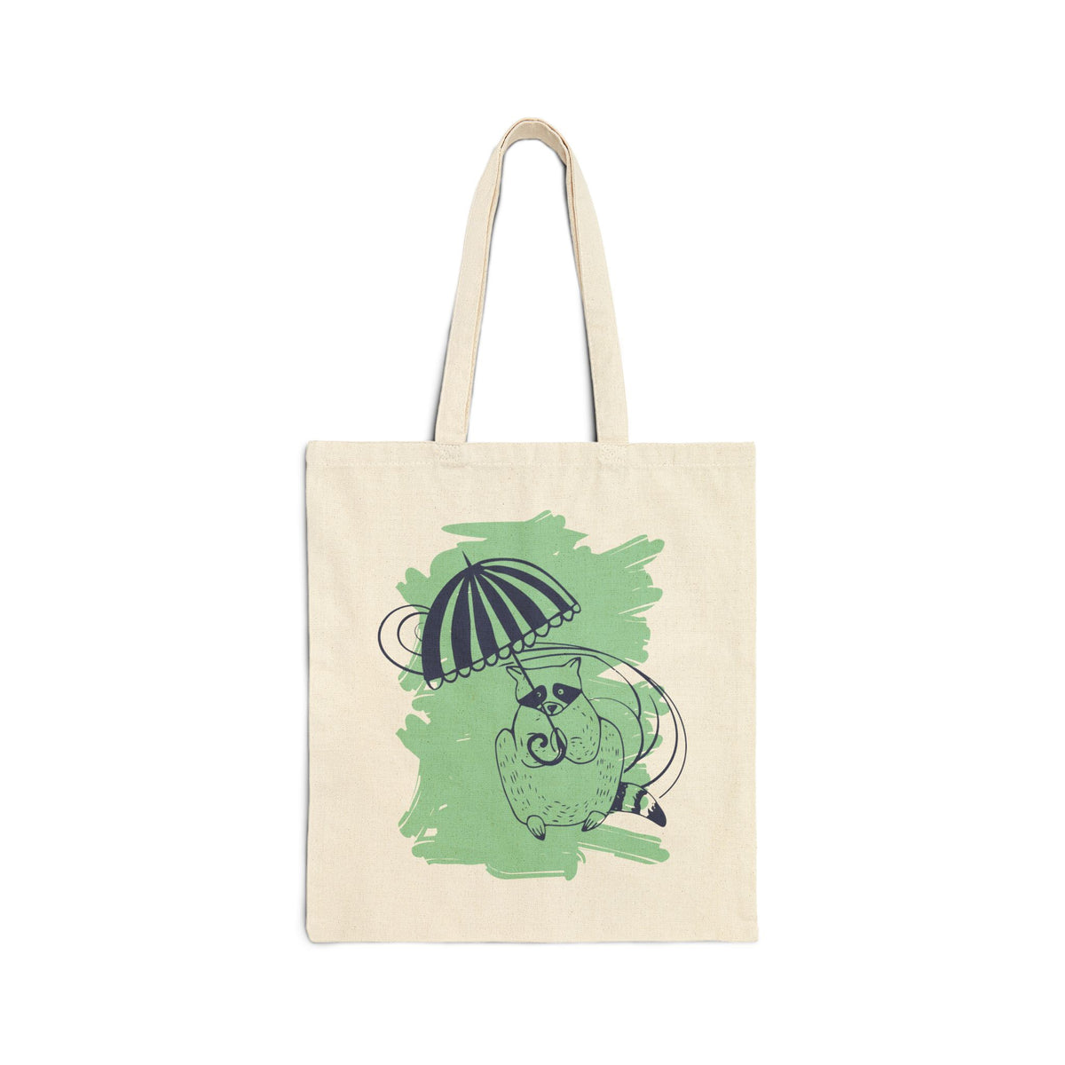 NYP Canvas Tote | Raccoon Umbrella (Green)