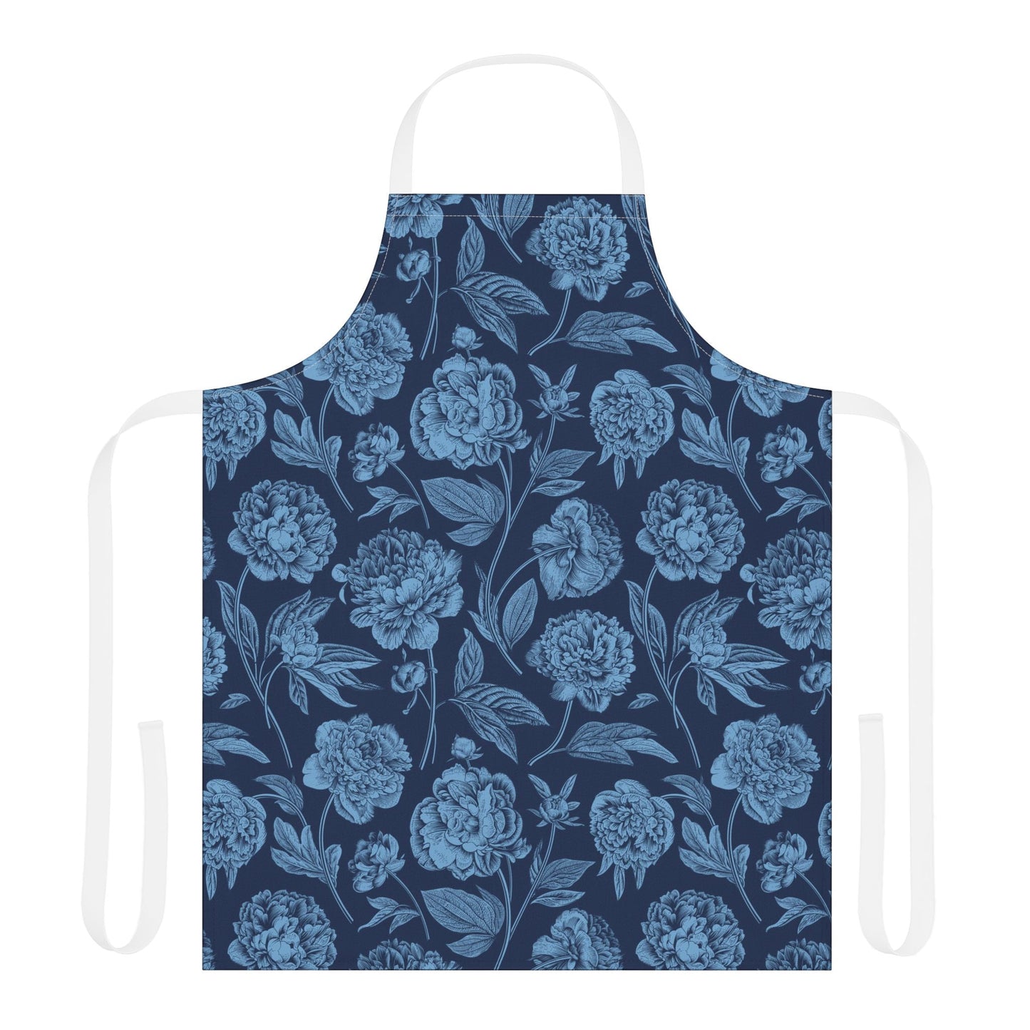 Apron | Light Blue & White | Peony