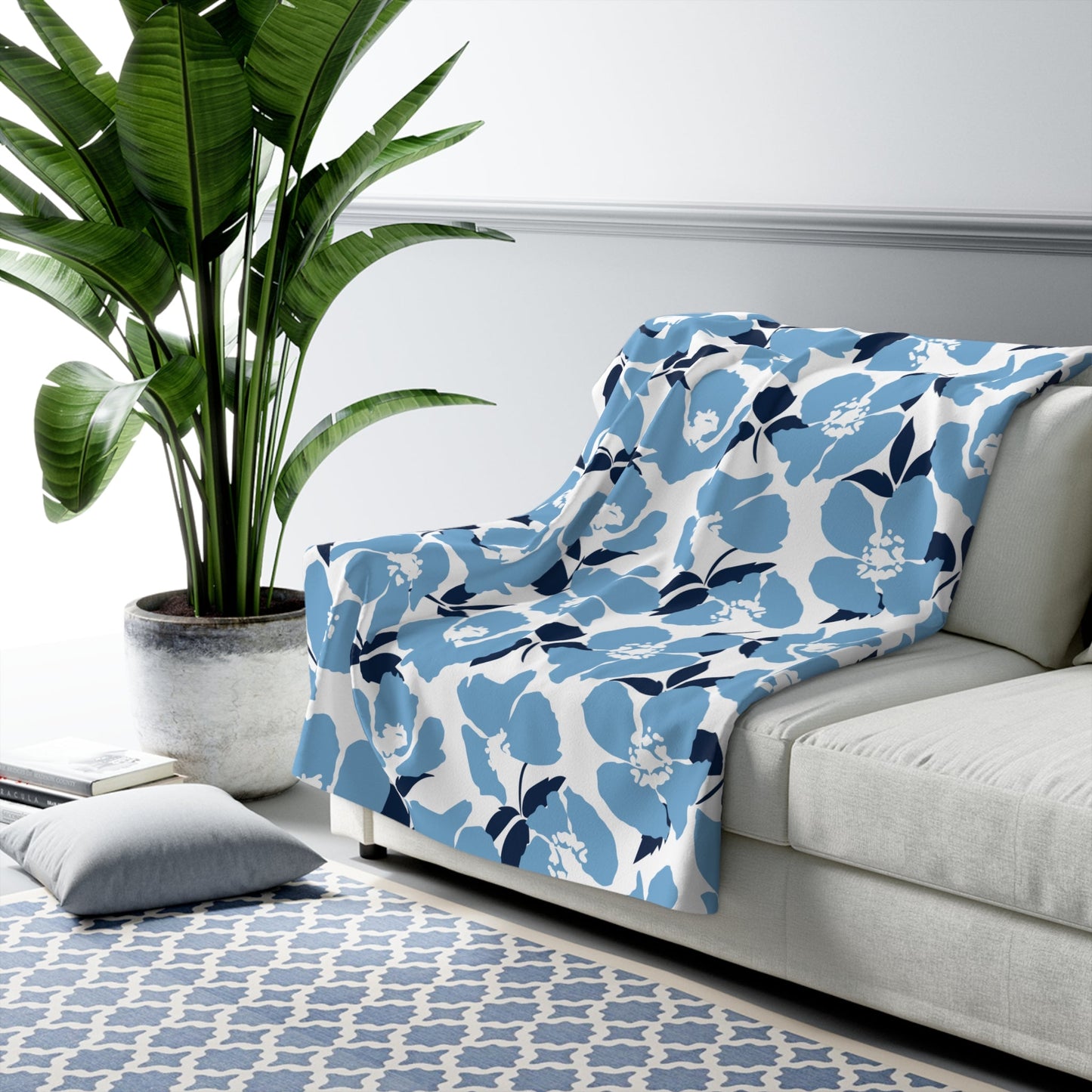 Sherpa Blanket | Light Blue & White | Poppy