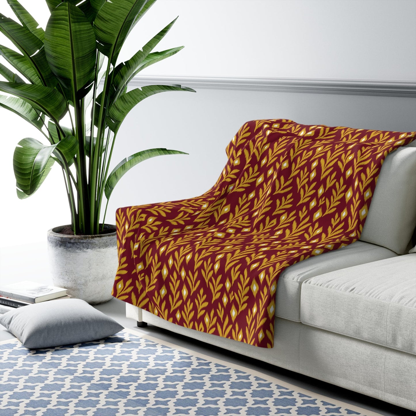 Sherpa Blanket | Red & Yellow | Laurel