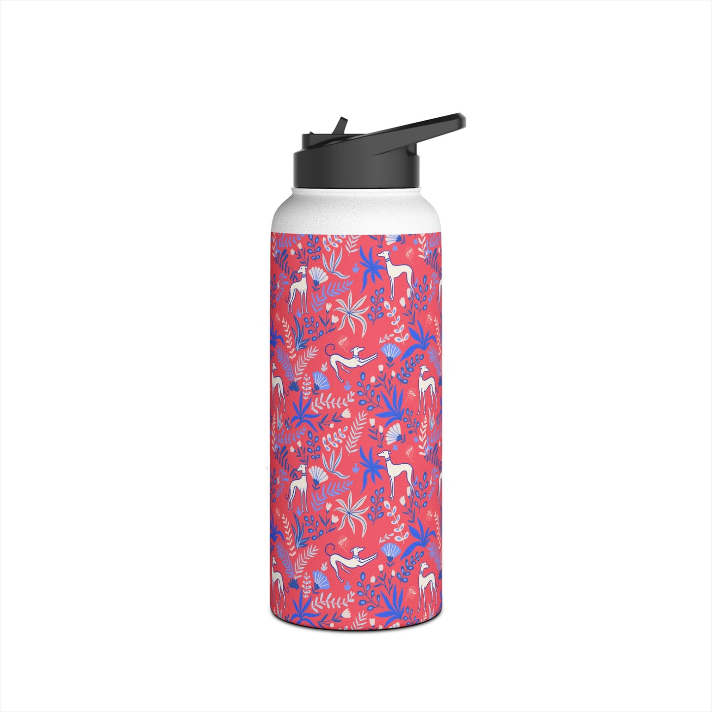 Insulated Water Bottle | Greyhounds | Pink Fern