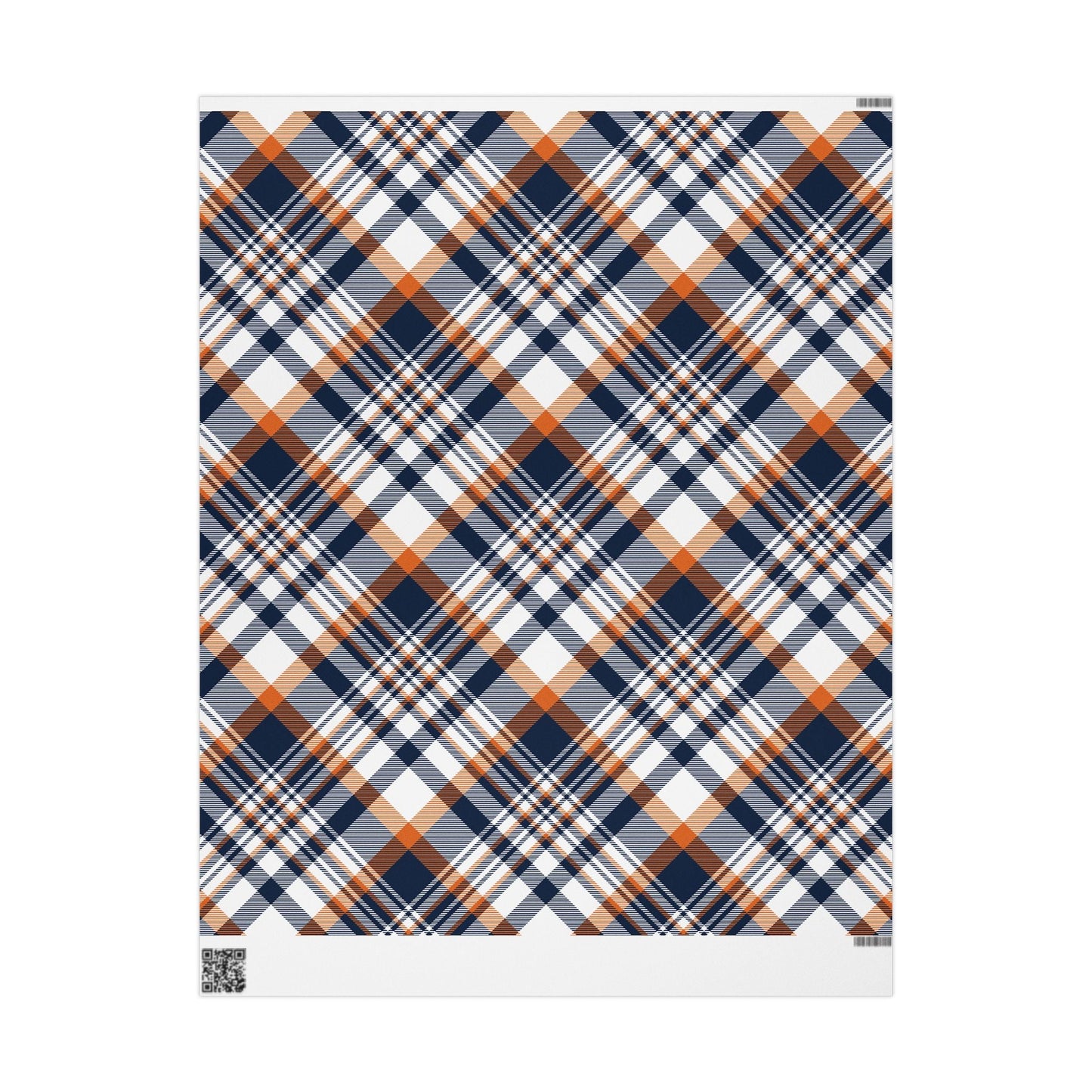 Gift Wrap | Orange & Blue | Tartan