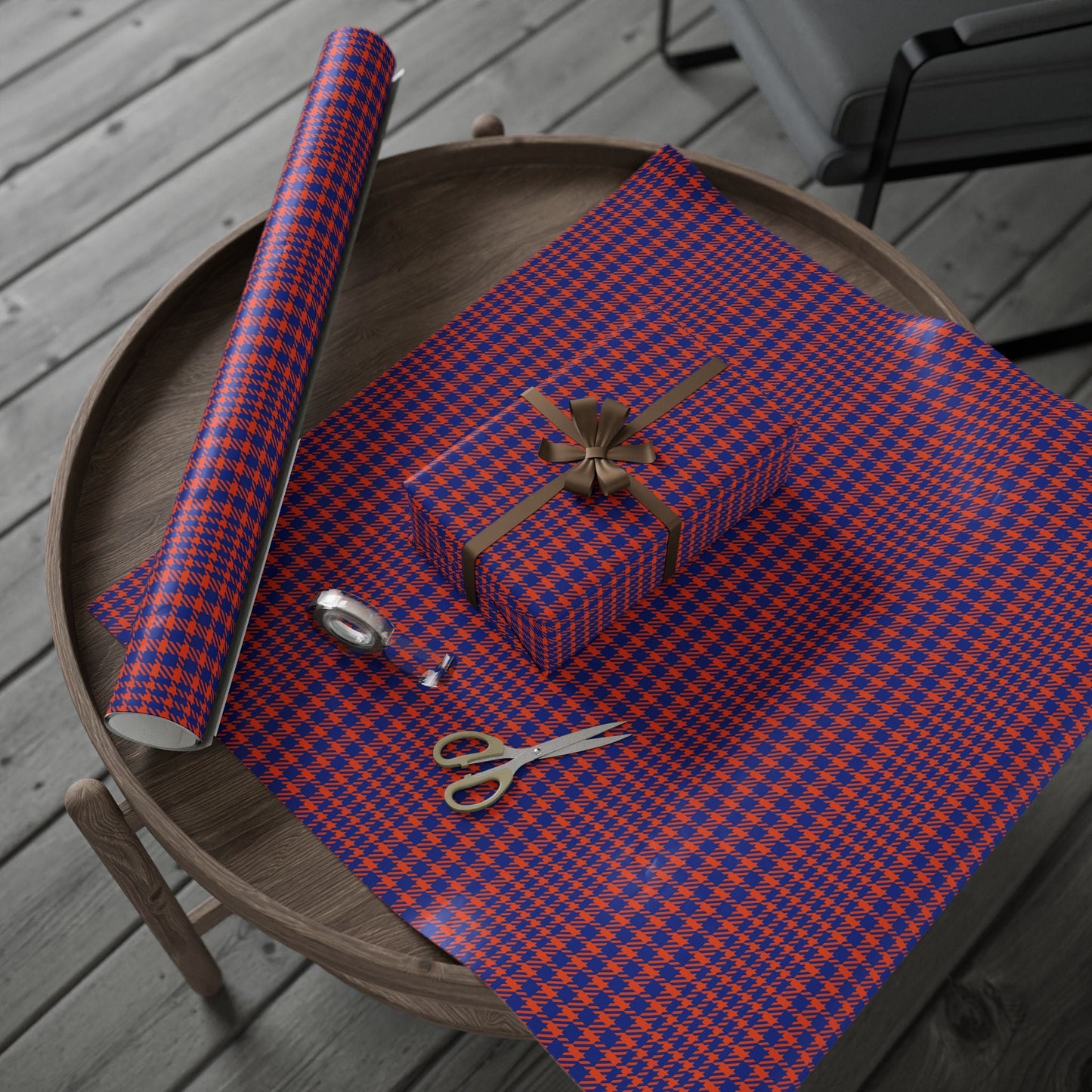 Gift Wrap | Bright Blue & Orange | Tweed