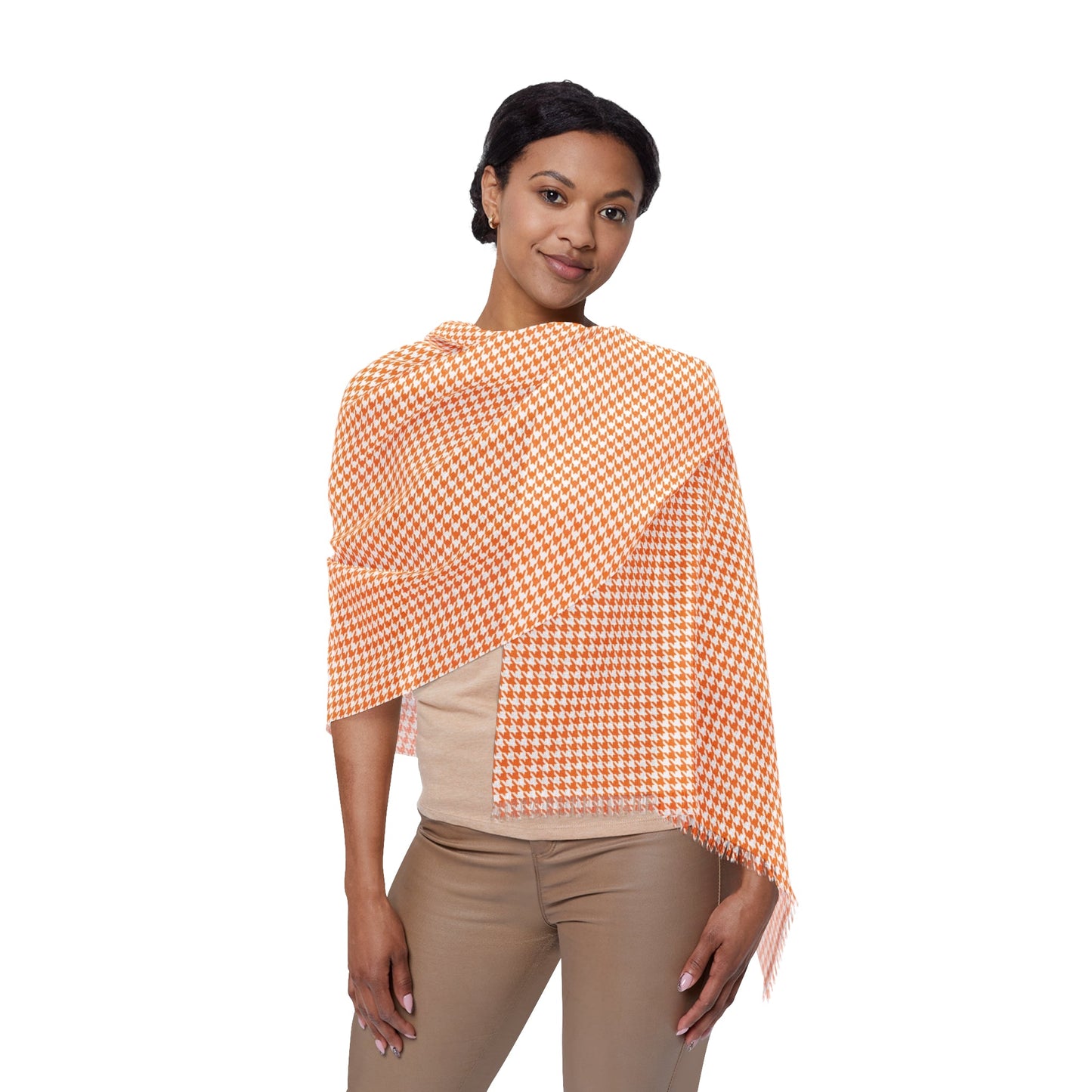 Scarf | Orange & White | Houndstooth