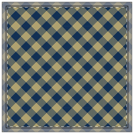Napkin 4-set | Blue & Gold | Gingham