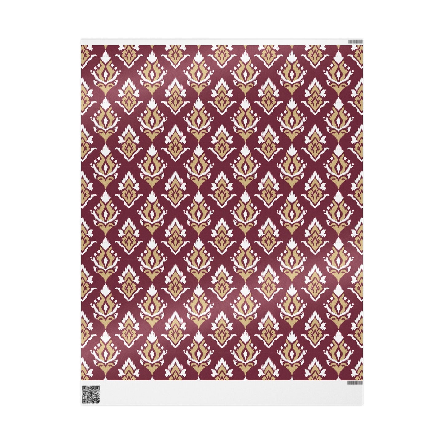 Gift Wrap | Maroon & Gold | Ikat