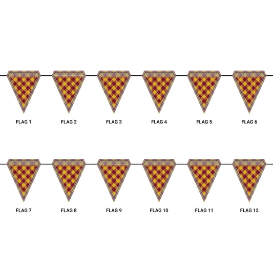 Flag Garland | Red & Yellow | Gingham