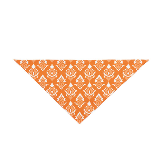 Pet Bandana | Orange & White | Ikat