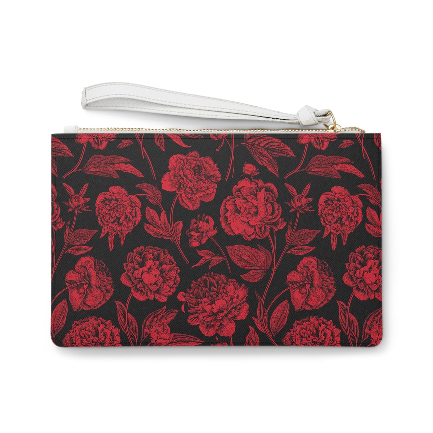Clutch Bag | Red & Black | Peony