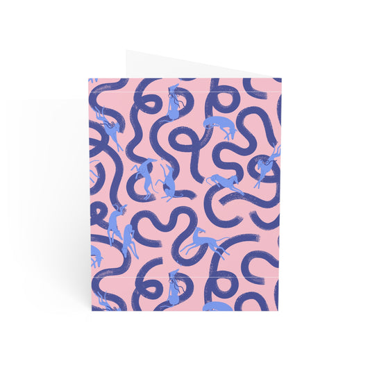 Monogram Notecards | Greyhounds | Pink Ribbon