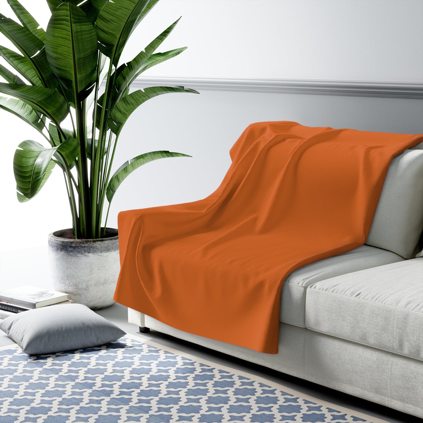 Sherpa Blanket | Orange & Blue | Light
