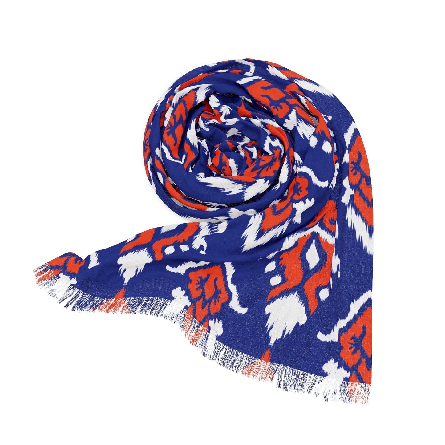 Scarf | Bright Blue & Orange | Ikat