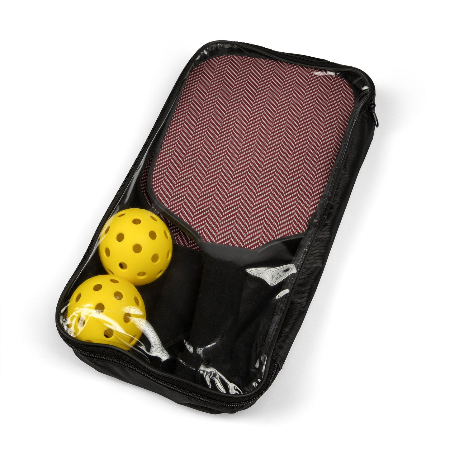 Pickleball Paddle Kit | Maroon & White | Herringbone