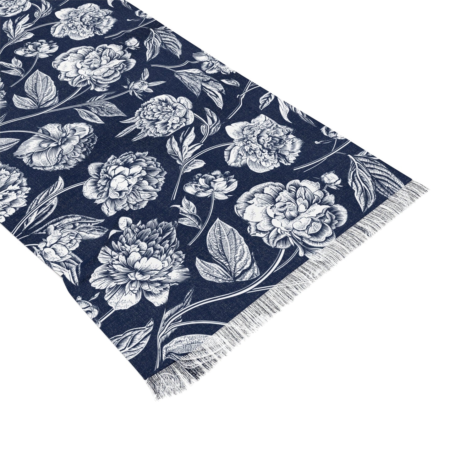 Scarf | Navy & White | Peony