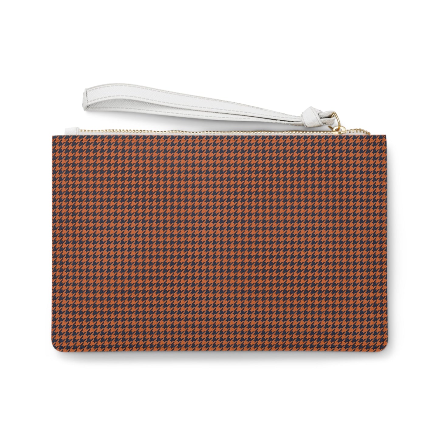 Clutch Bag | Orange & Blue | Houndstooth