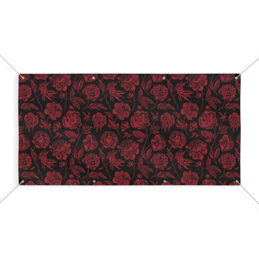 Banner | Red & Black | Peony