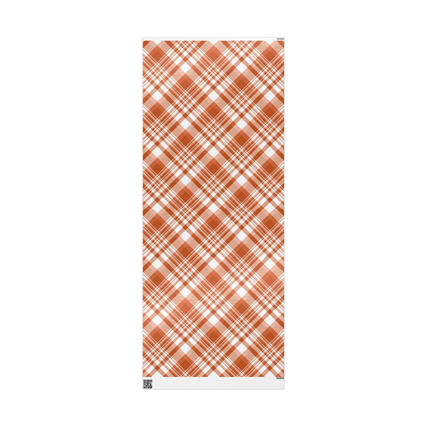 Gift Wrap | Dark Orange & White | Tartan