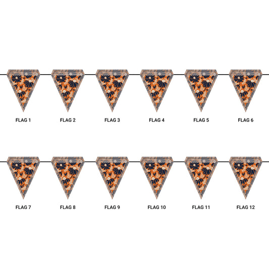Flag Garland | Orange & Blue | Bellis