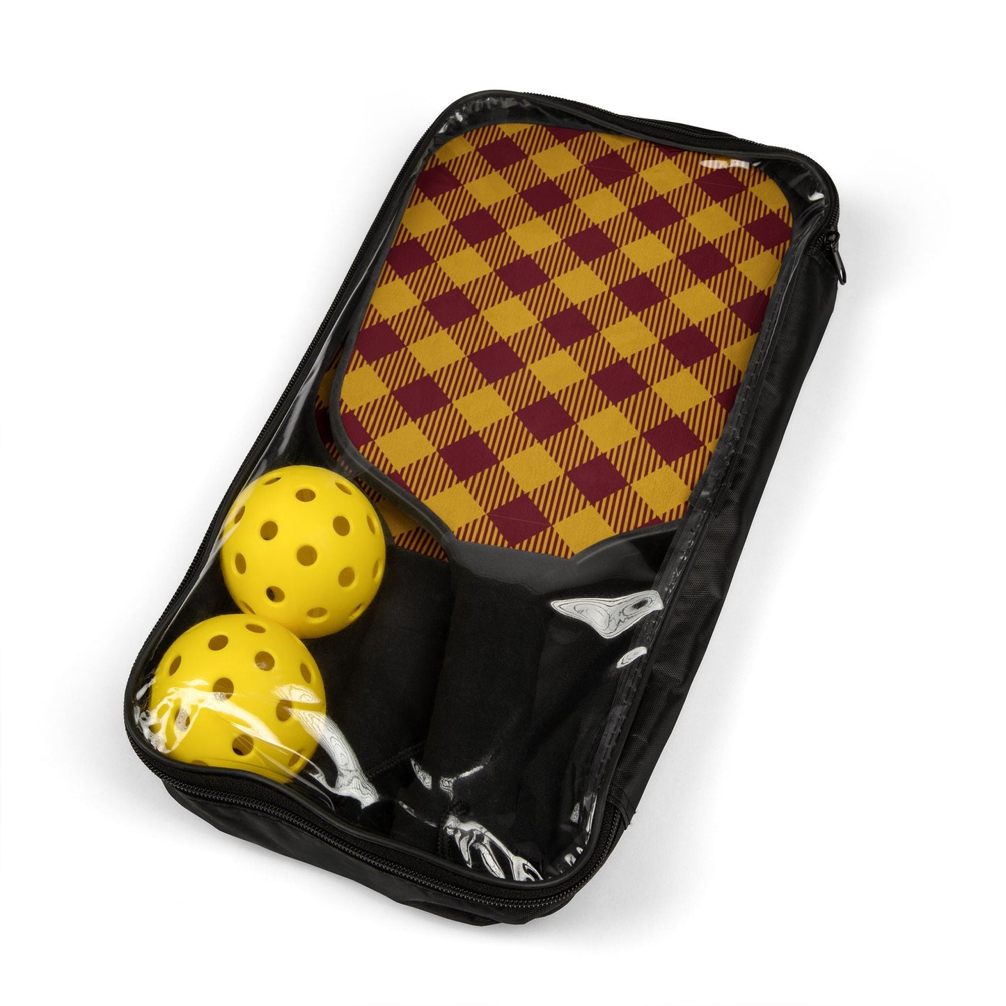 Pickleball Paddle Kit | Red & Yellow | Gingham