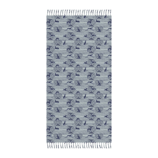 Boho Beach Towel | Greyhounds | Green Track