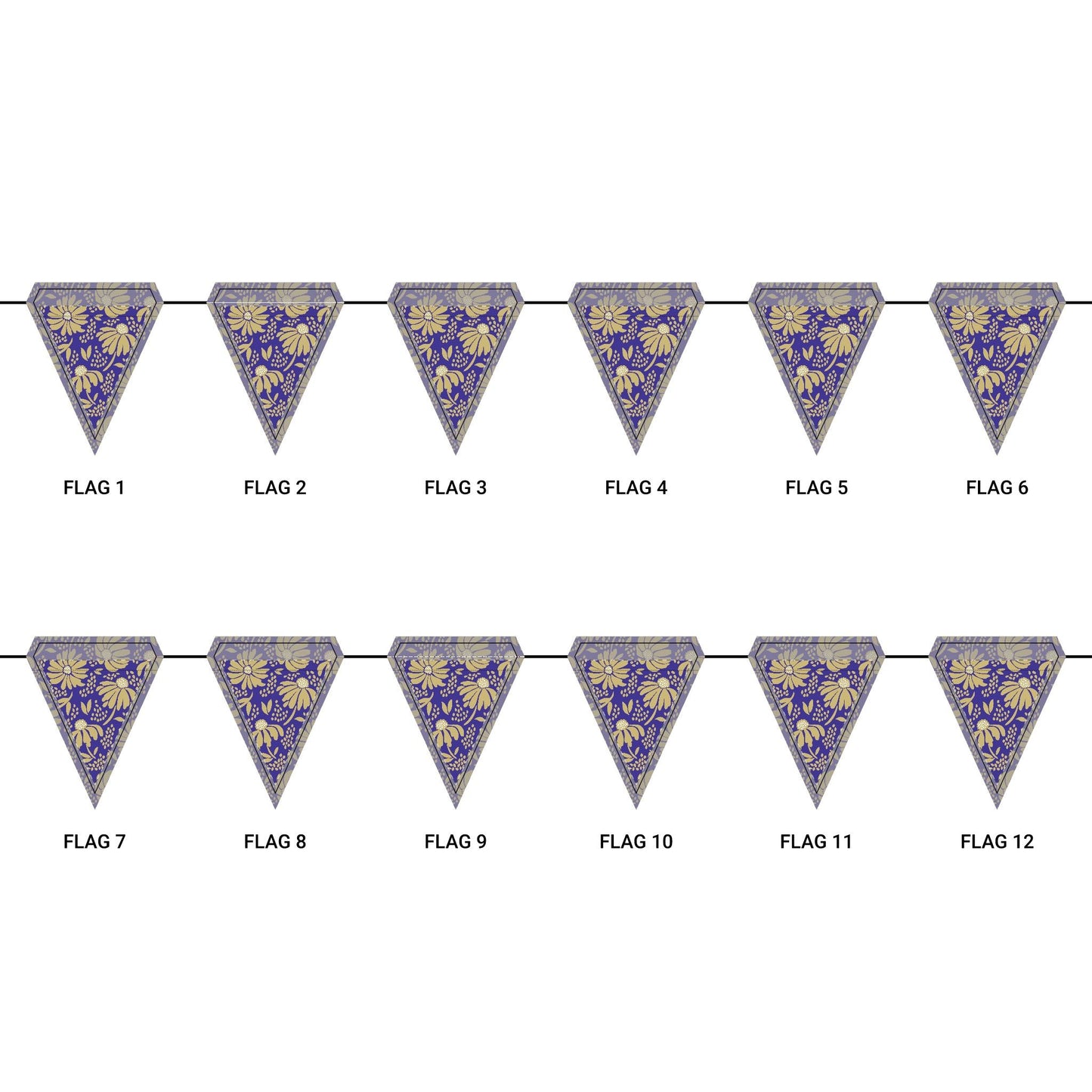Flag Garland | Purple & Gold | Bellis
