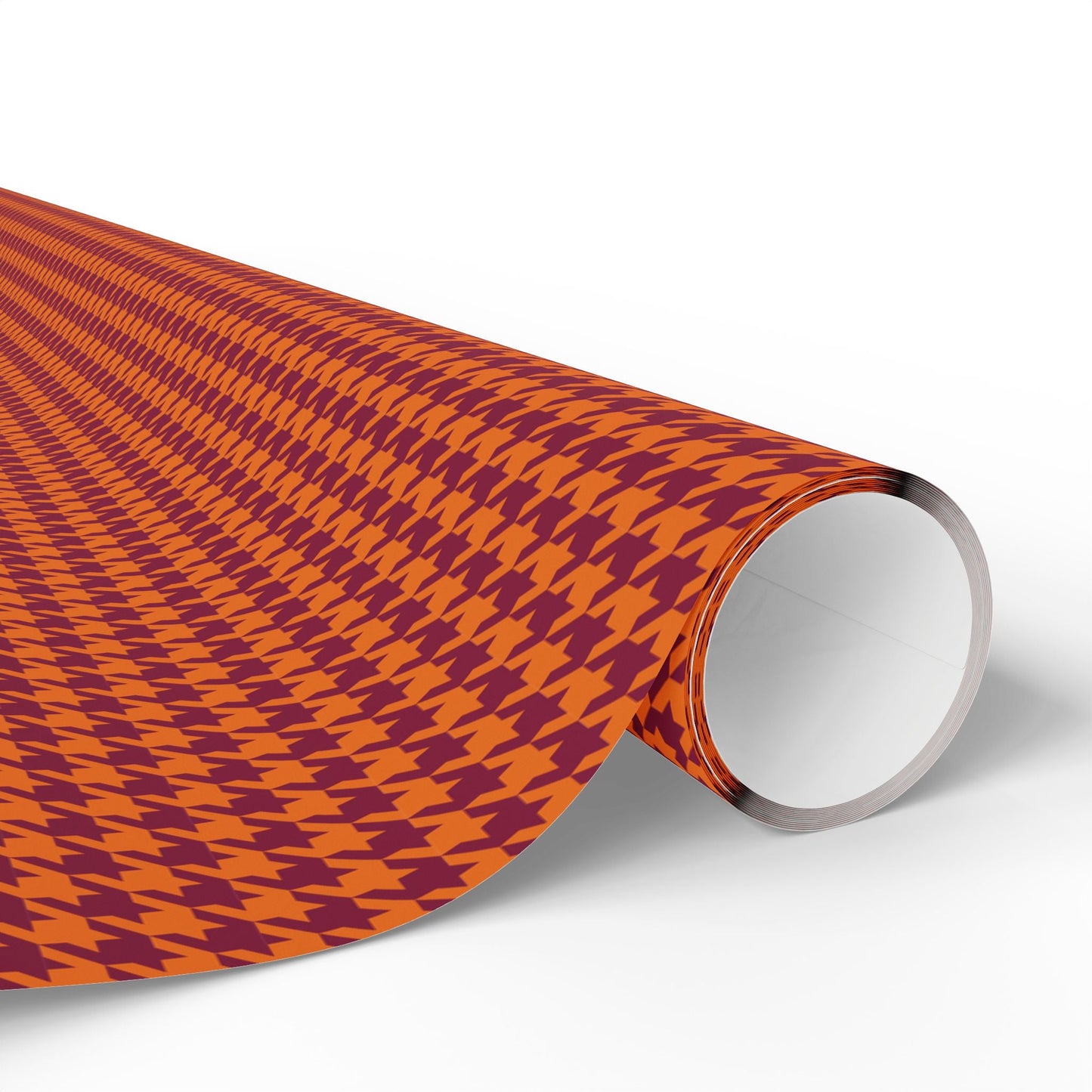 Gift Wrap | Maroon & Orange | Houndstooth