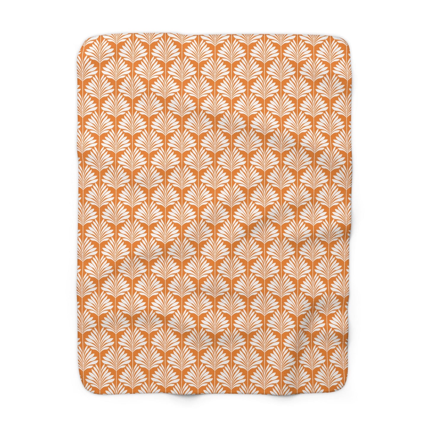 Sherpa Fleece Blanket | Orange & White | Deco
