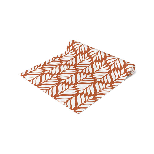 Table Runner | Dark Orange & White | Palm