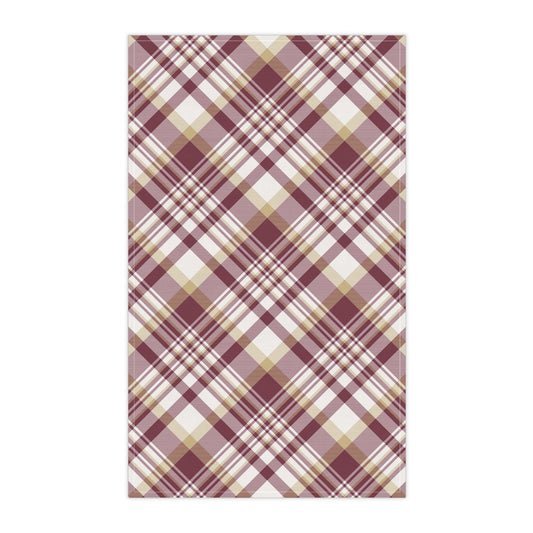Tea Towels | Maroon & Gold | Tartan