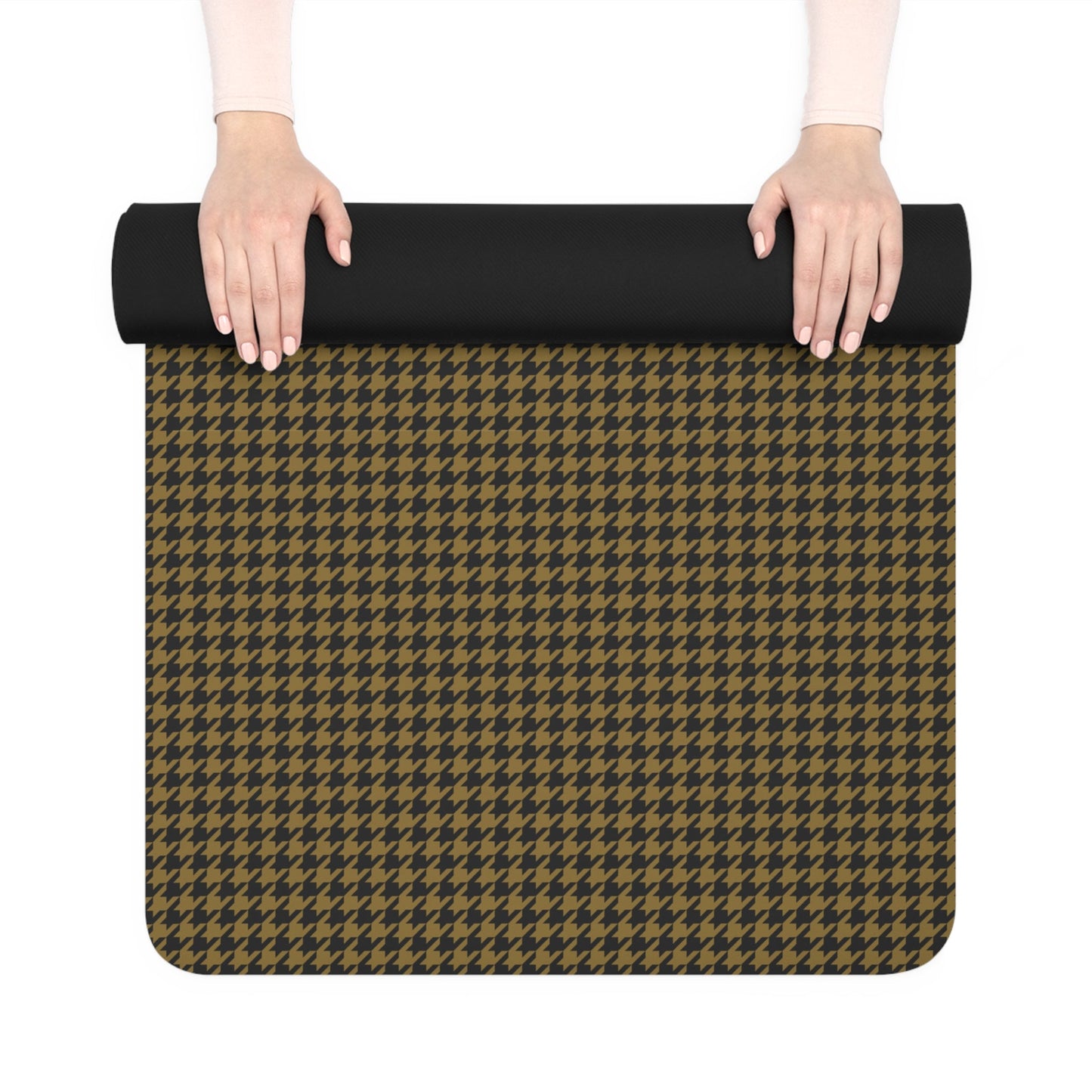 Yoga Mat | Black & Gold | Houndstooth
