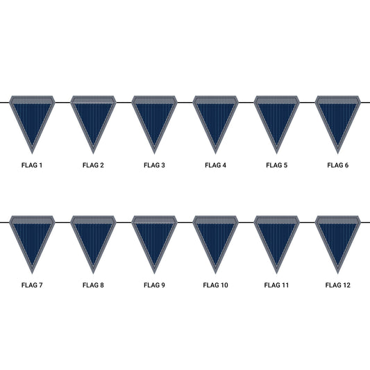 Flag Garland | Light Blue & White | Pinstripe