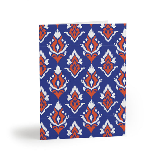 Notecards Set | Bright Blue & Orange | Ikat