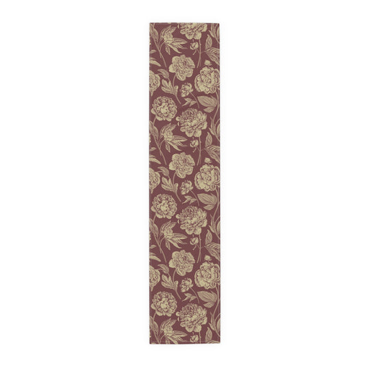 Table Runner | Maroon & Gold | Peony