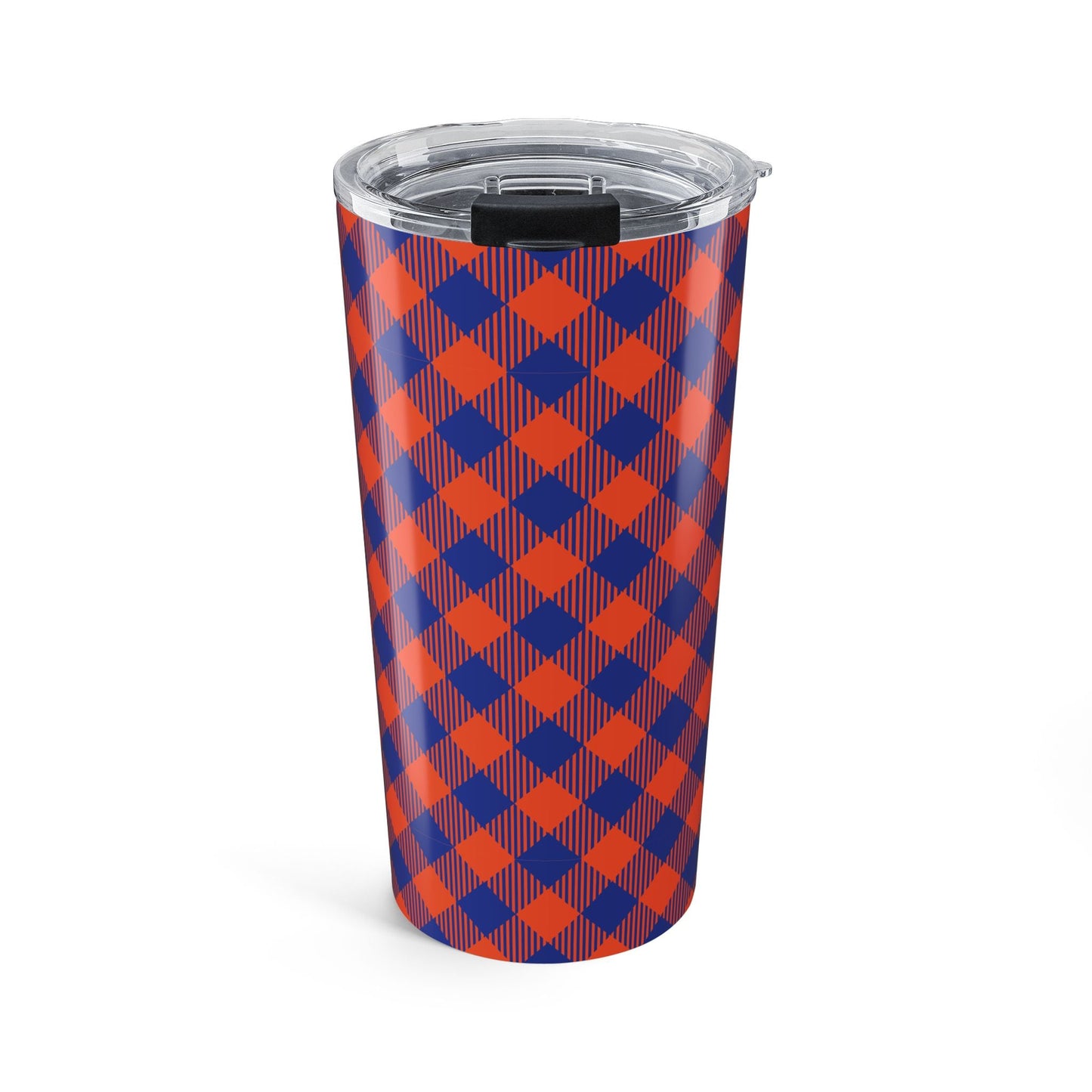 Tumbler | Bright Blue & Orange | Gingham
