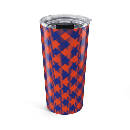 Tumbler | Bright Blue & Orange | Gingham