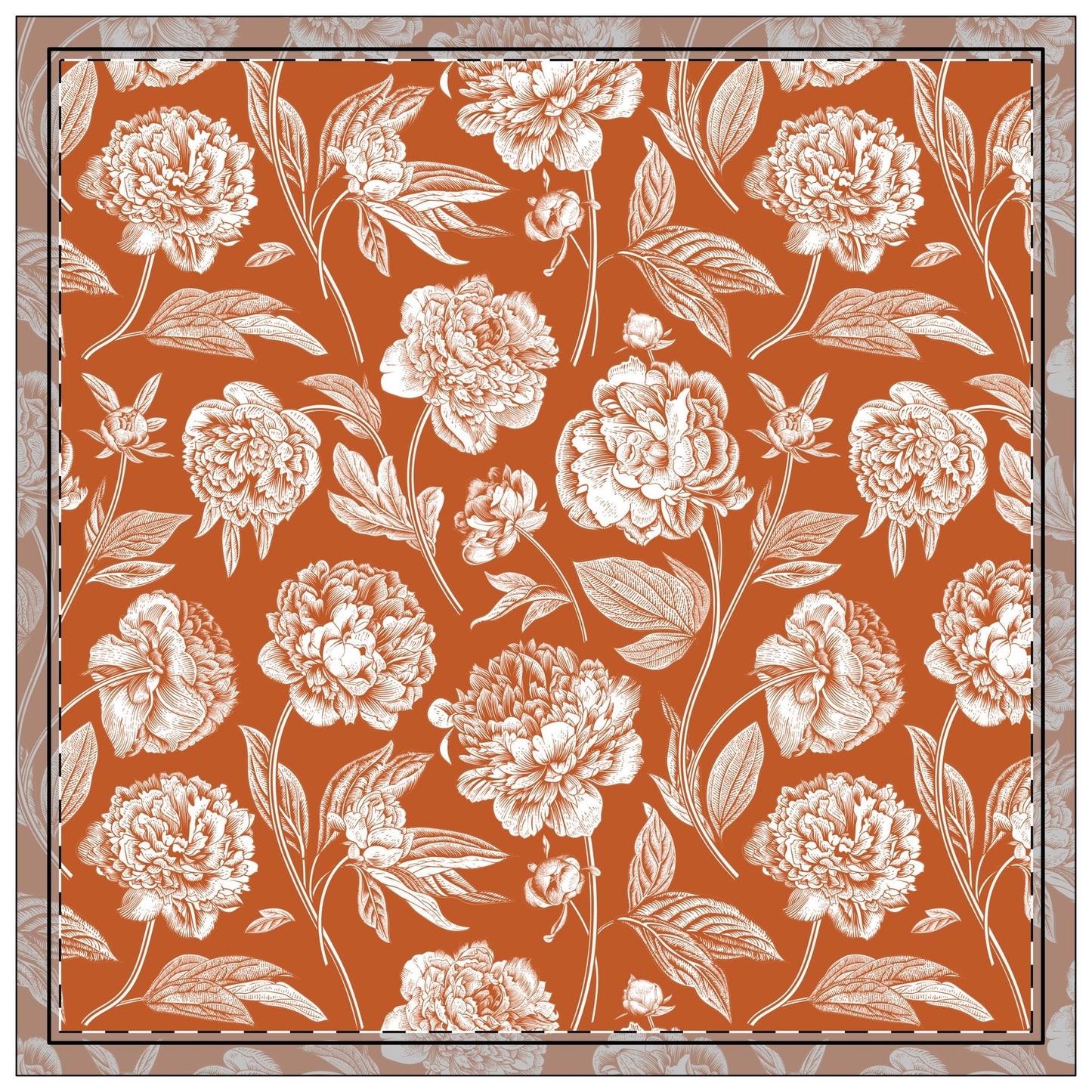 Napkins | Dark Orange & White | Peony