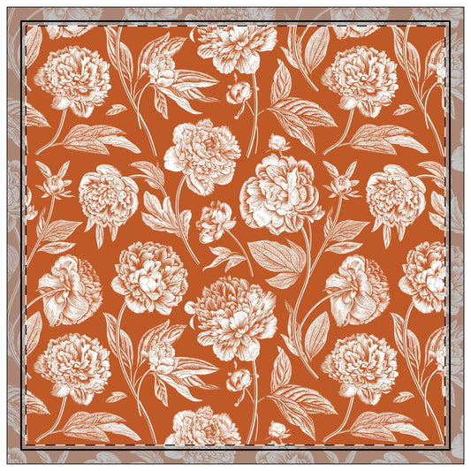 Napkins | Dark Orange & White | Peony