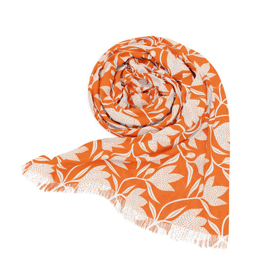 Scarf | Orange & White | Magnolia