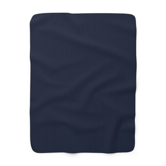 Sherpa Blanket | Orange & Blue | Pinstripe