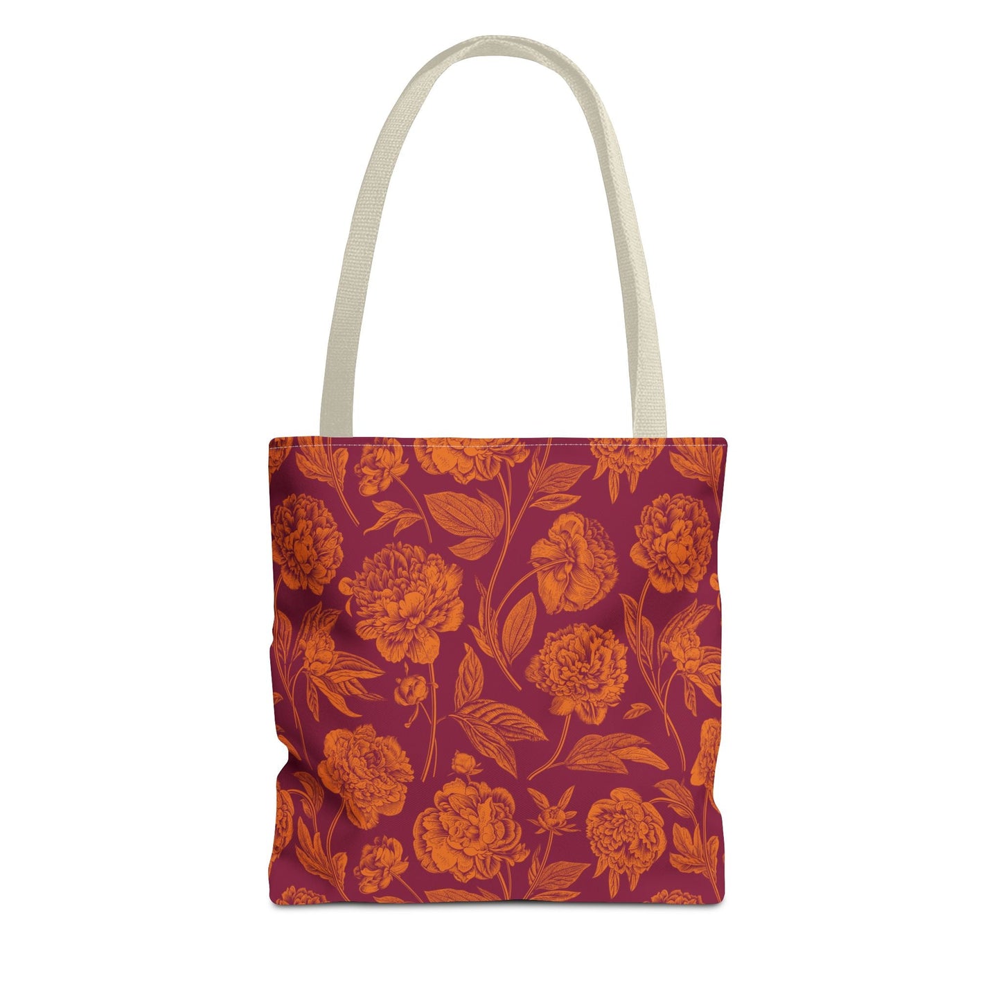 Tote Bags | Maroon & Orange | Peony