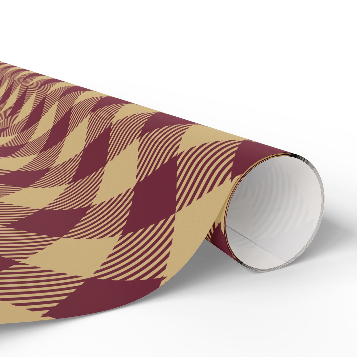 Gift Wrap | Maroon & Gold | Gingham