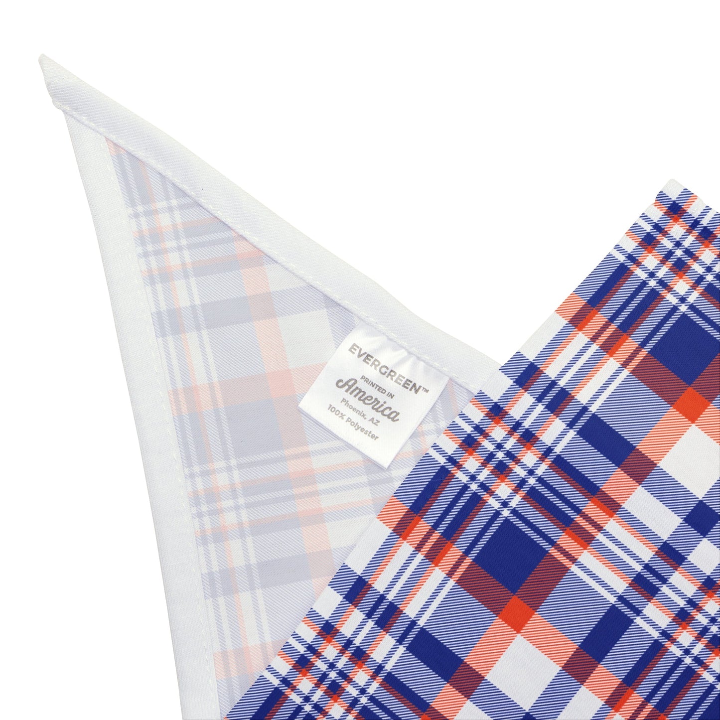 Pet Bandana | Bright Blue & Orange | Tartan